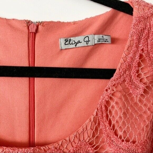 Eliza J Women's Sleeveless Size 4 Belted Floral Lace Midi Dress FREE US SHIPPING - Picture 4 of 7